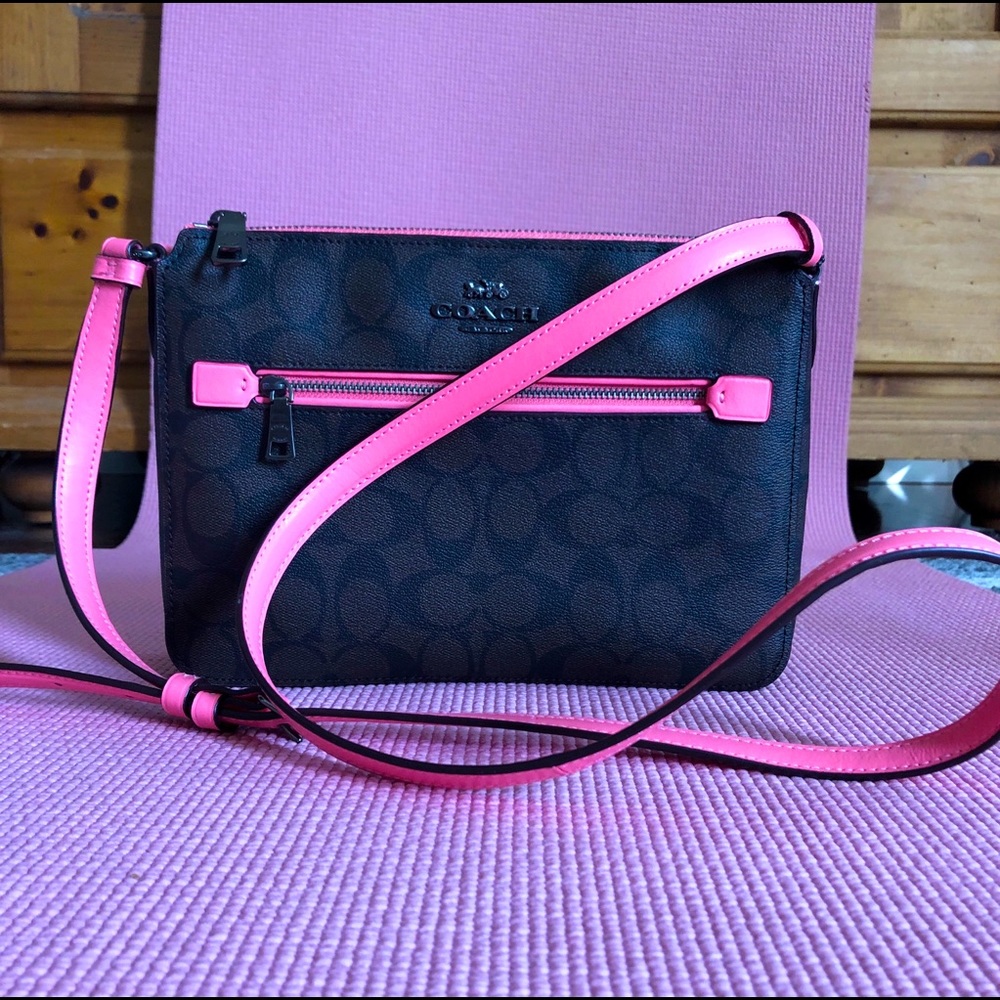 Cross body Coach brown and pink.  Like New.